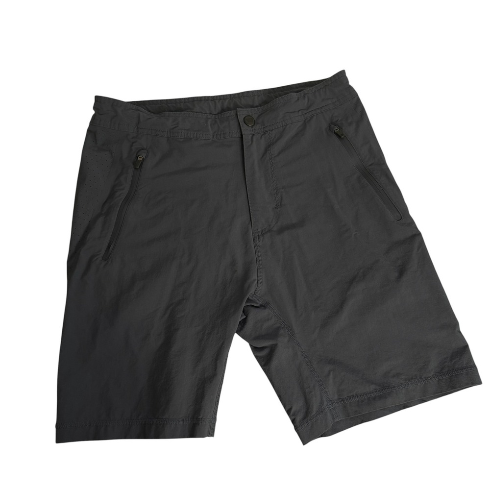 Mack Weldon 4 Way Active Trail Shorts Zip Pockets Mens S Blue Nylon Activewear